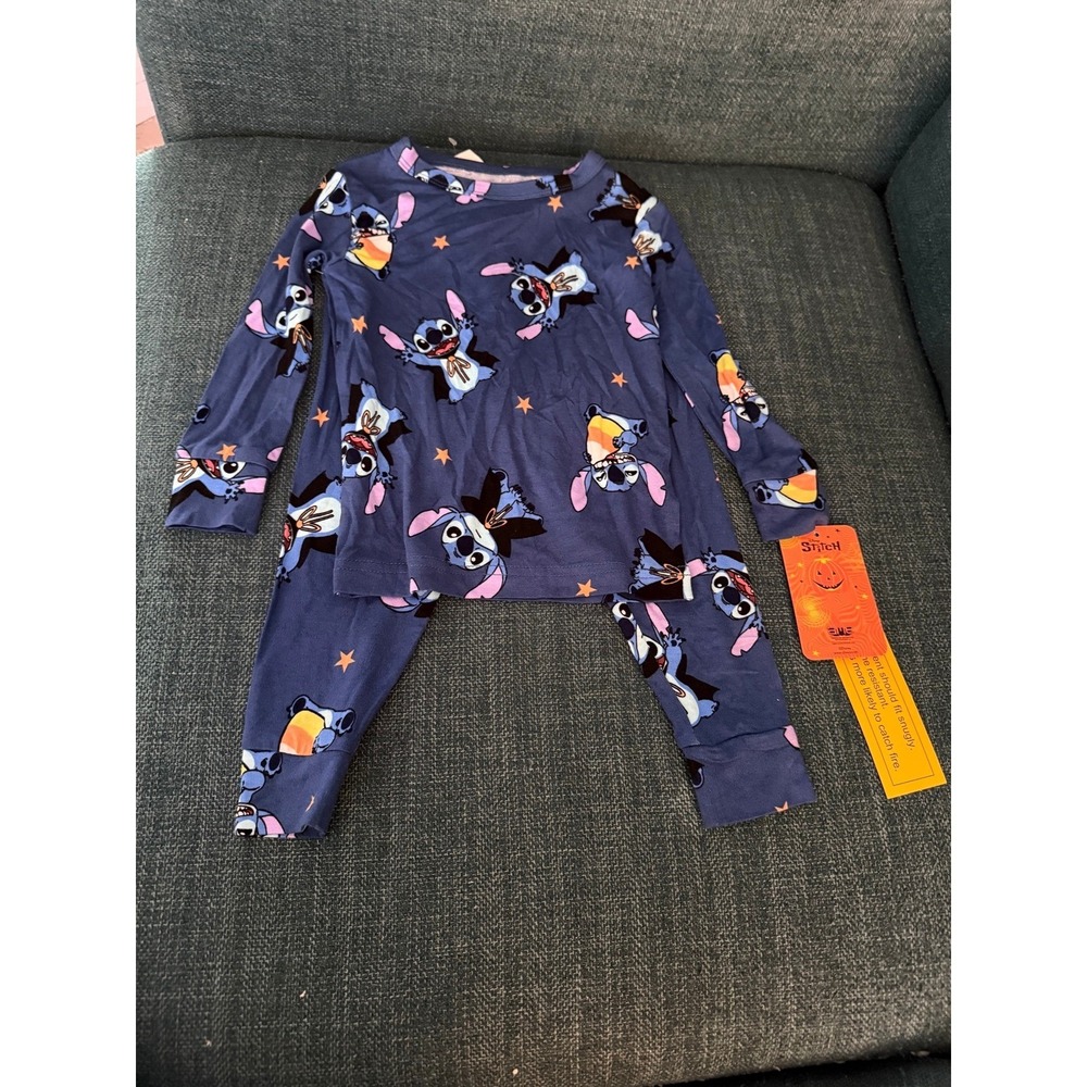 Disney Stitch Halloween Pajama Set 2T Toddler 2-Piece Long Sleeve NWT